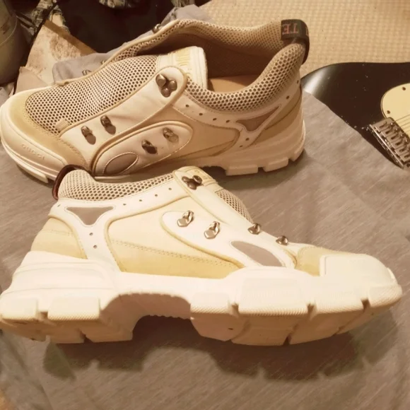 Gucci Cream and Tan Sneakers - Picture 5 of 10